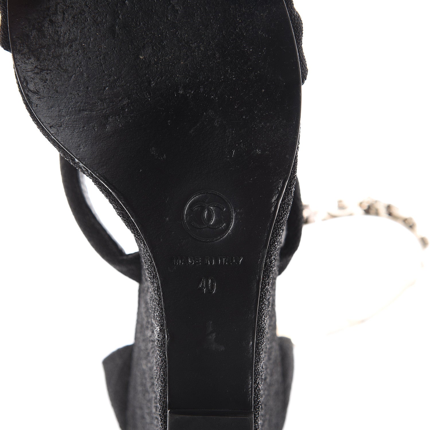 Chanel Fantasy Fabric Charms Wedge Sandals 40 Black 7 of 7