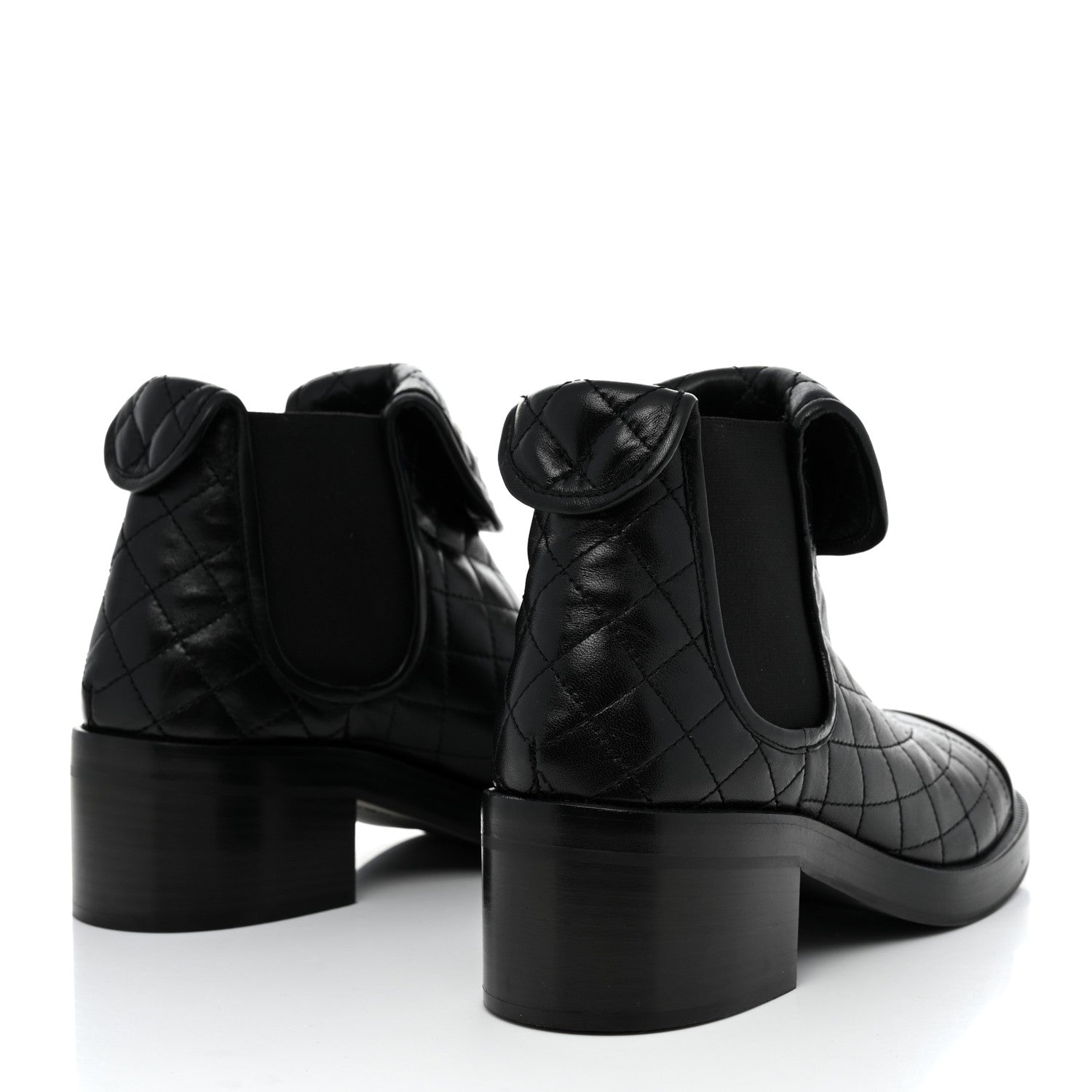 Chanel Lambskin Quilted Cap Toe CC Turnlock Booties 39.5 Black 4 of 8