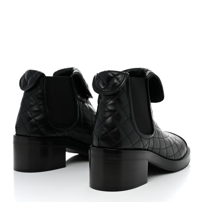 Chanel Lambskin Quilted Cap Toe CC Turnlock Booties 39.5 Black 4 of 8