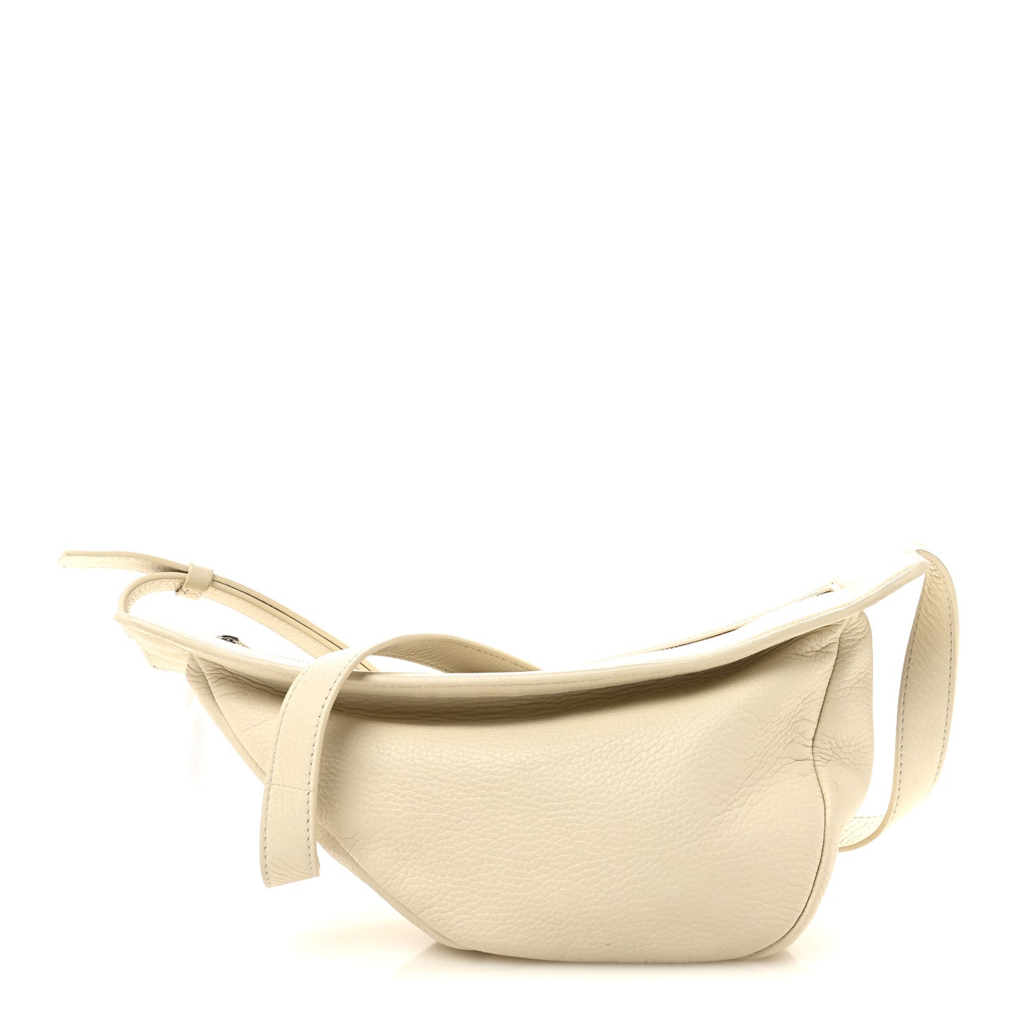 Grained Calfskin Small Slouchy Banana Bag Ivory