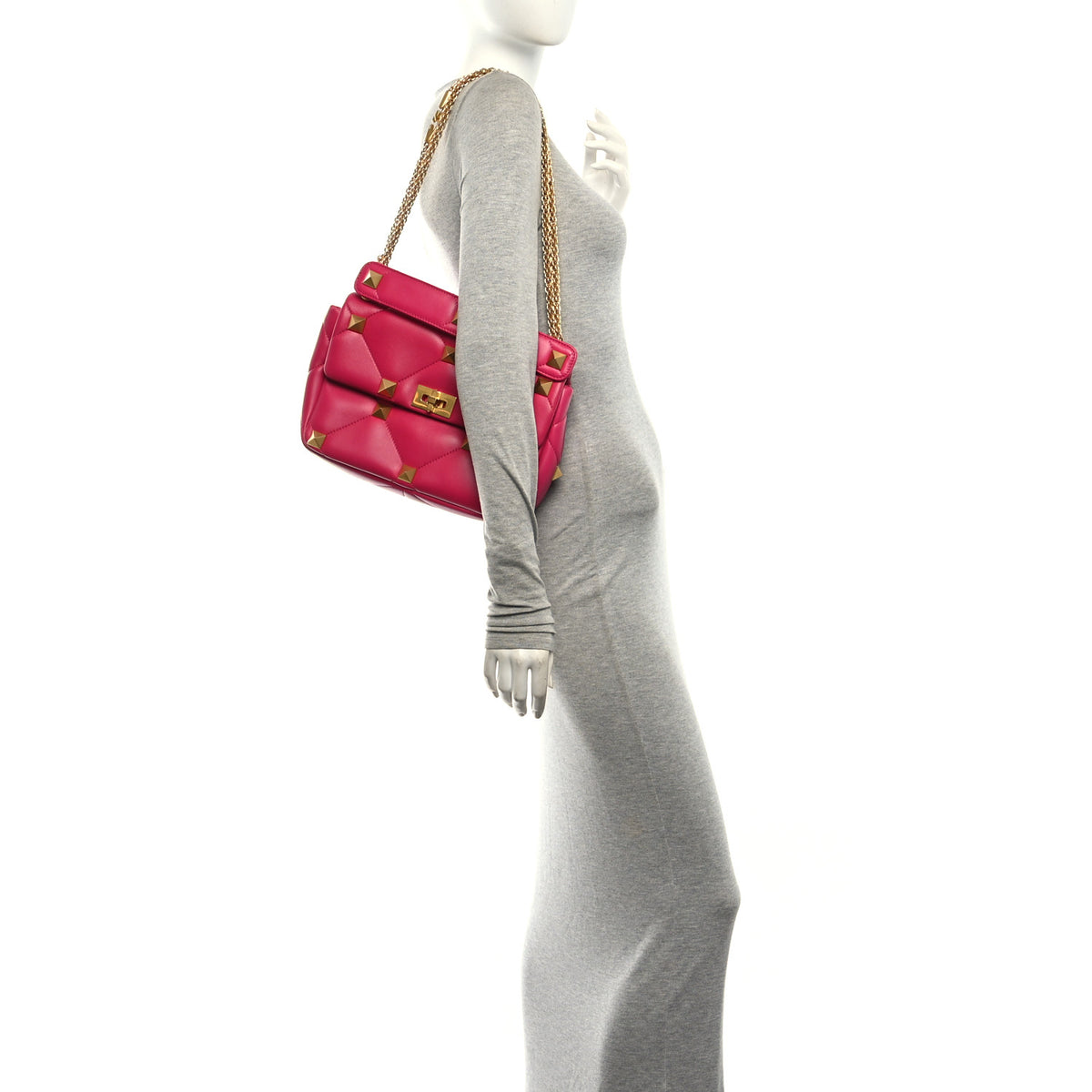 Nappa Large Roman Stud Shoulder Bag Blossom