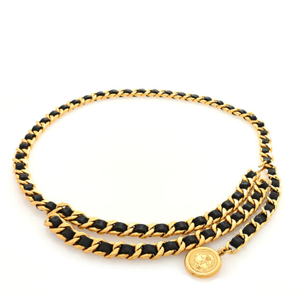 Chanel Lambskin Chain CC Medallion Belt Black Gold 1 of 3