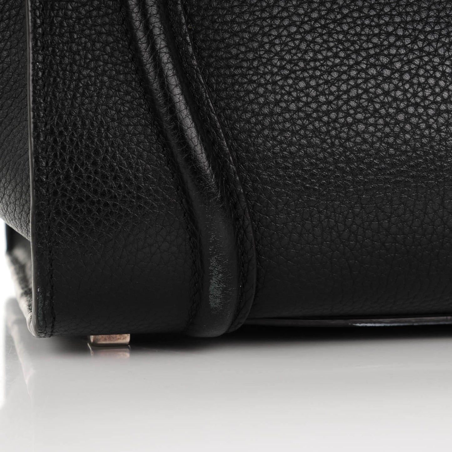 Drummed Calfskin Mini Luggage Black