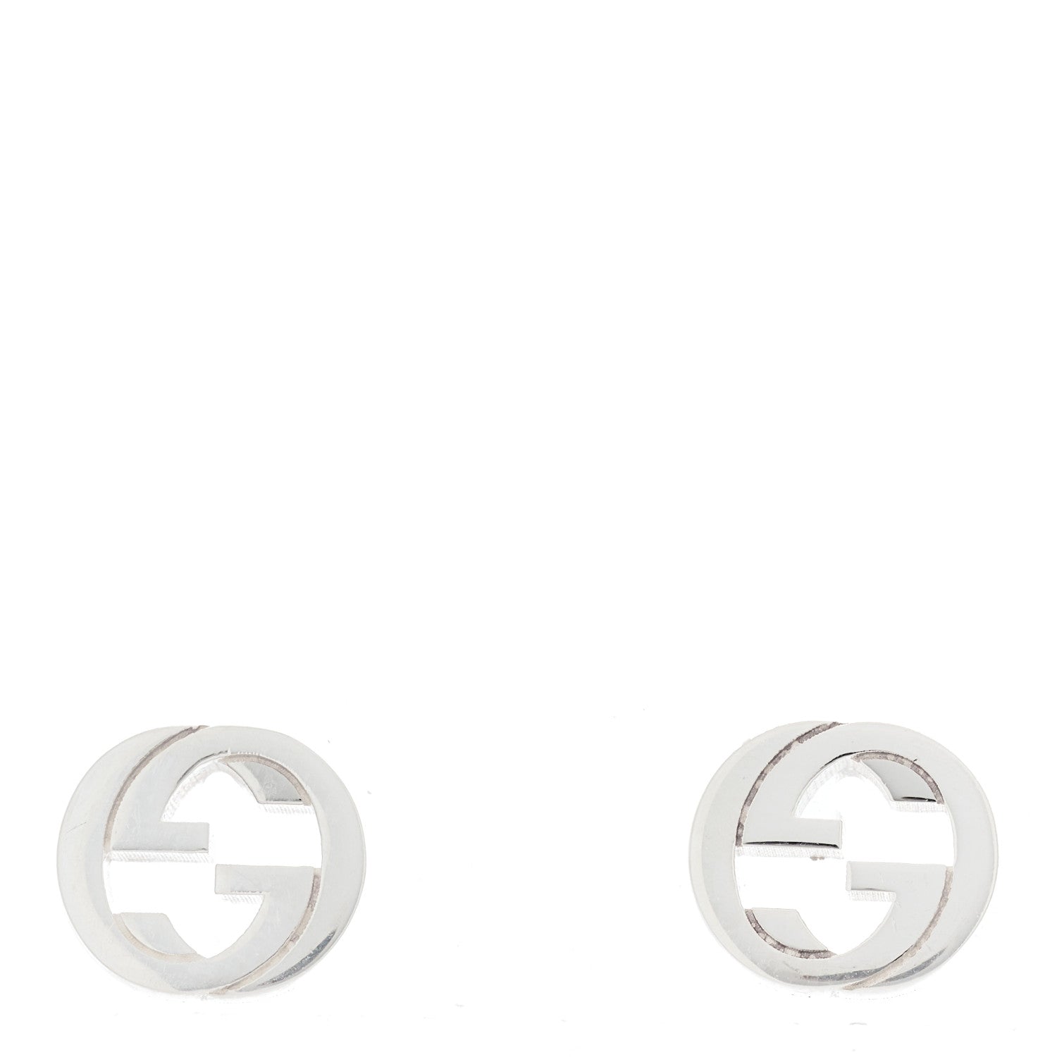 Gucci Sterling Silver Interlocking GG Stud Earrings 1 of 6