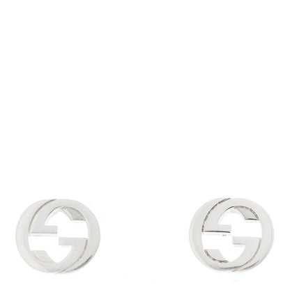 Gucci Sterling Silver Interlocking GG Stud Earrings 1 of 6
