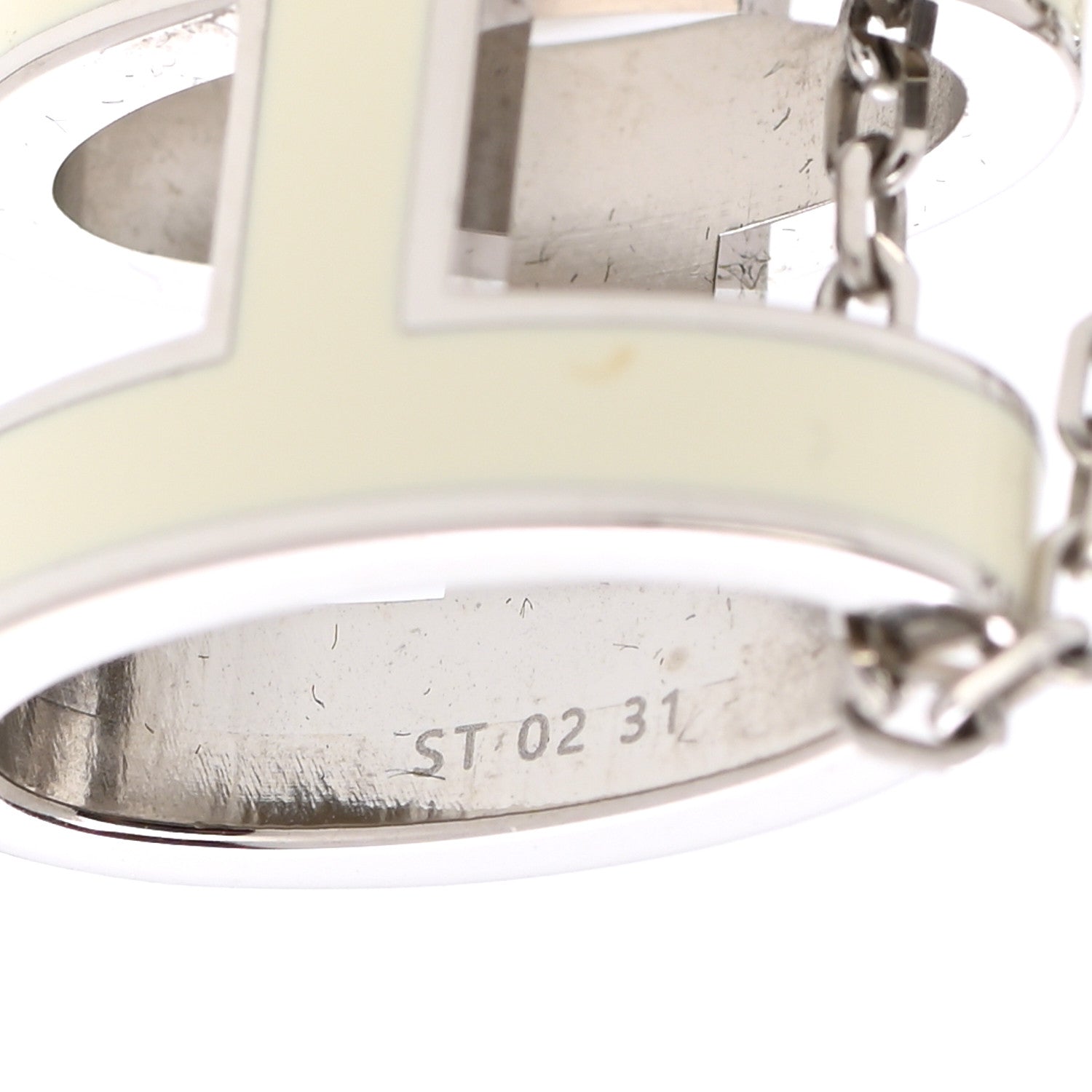 Hermes Lacquered Palladium Pop H Pendant Necklace White 7 of 8