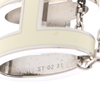 Hermes Lacquered Palladium Pop H Pendant Necklace White 7 of 8