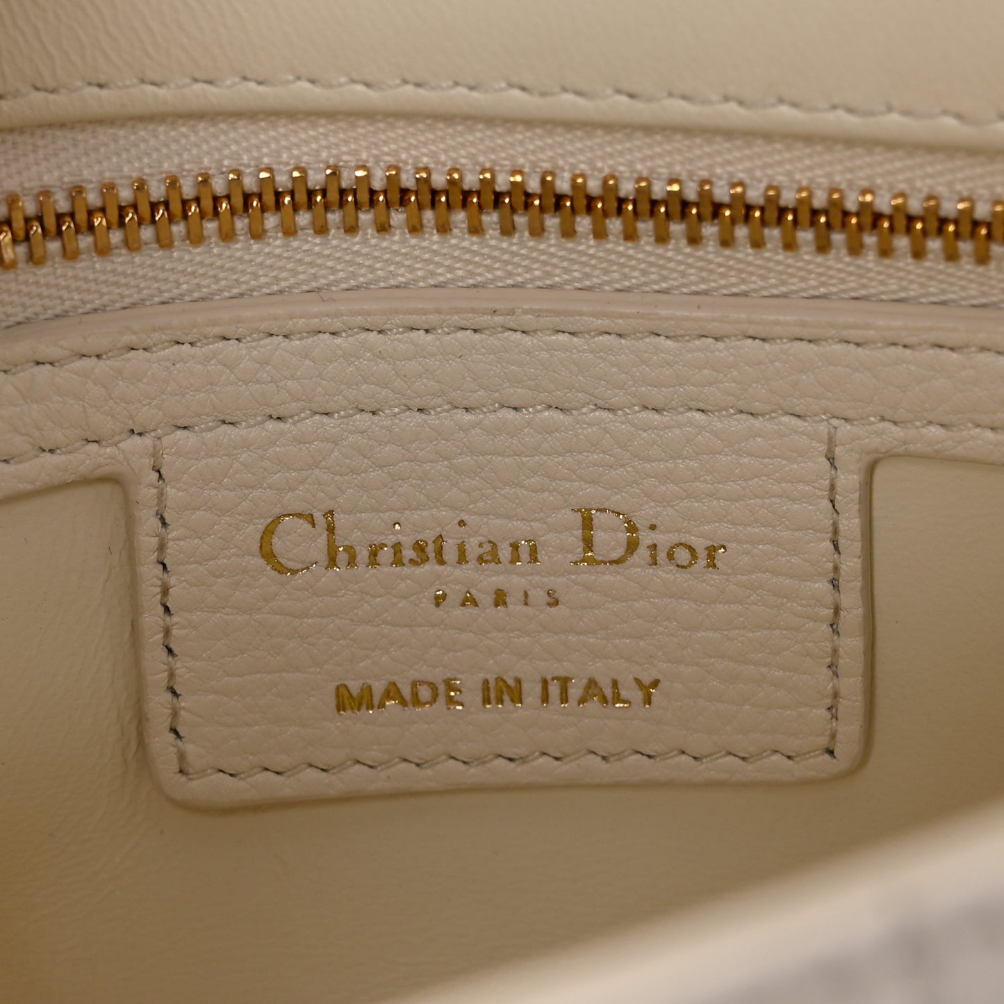 Calfskin Cannage Small Caro Bag Ivory
