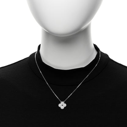 Van Cleef & Arpels 18K White Gold Diamond Vintage Alhambra Pendant Necklace 2 of 5
