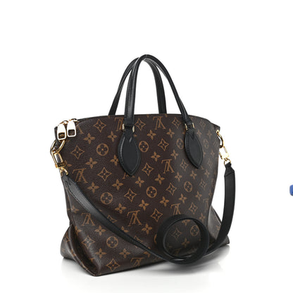 Louis Vuitton Monogram Flower Zipped Tote MM Black 3 of 15