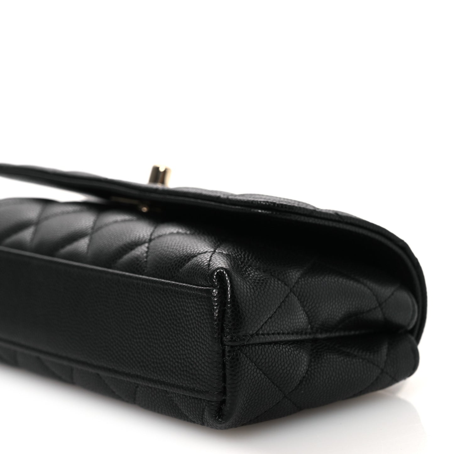 Caviar Quilted Maxi East West Coco Handle Flap Black