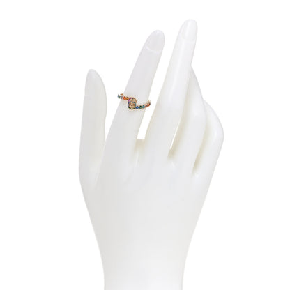 Gucci 18K Yellow Gold Mixed Gemstone Running GG Ring 52 6 2 of 5