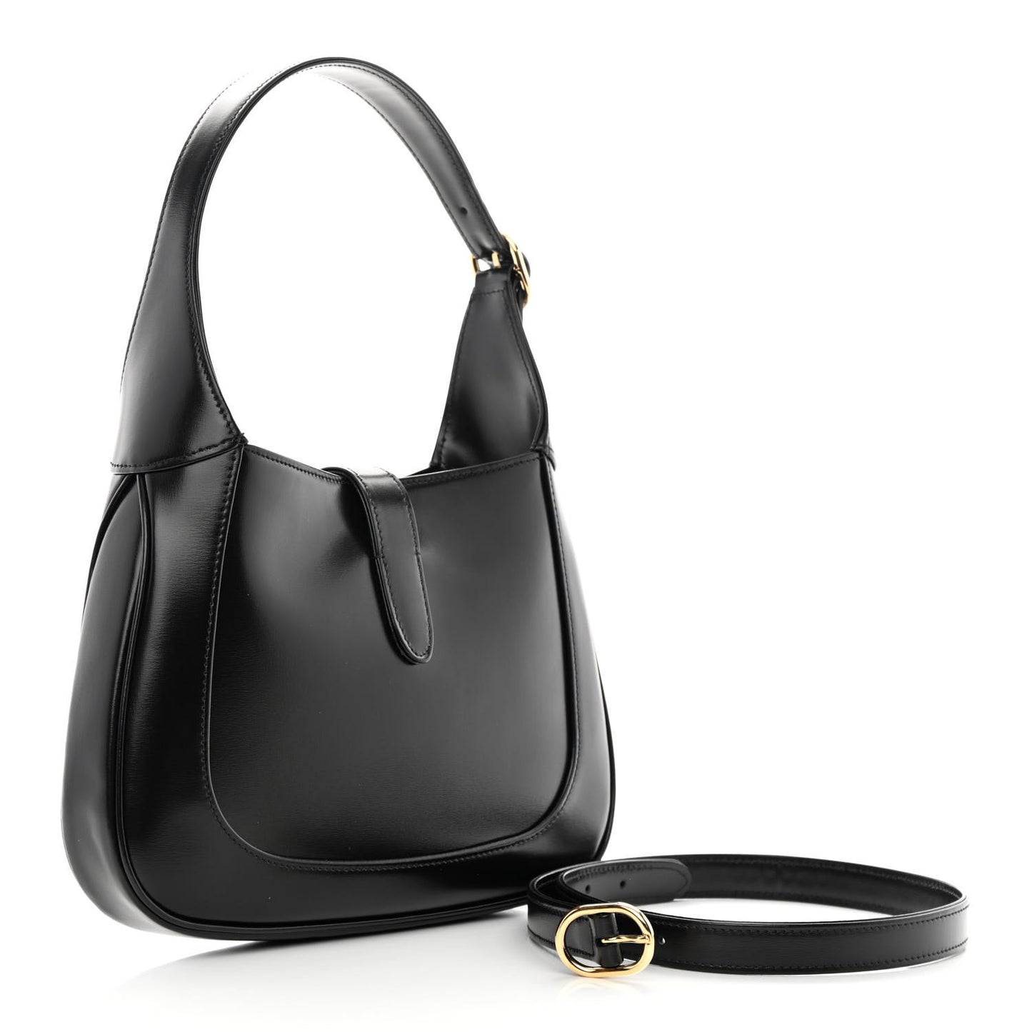 Boarded Dyana Lux Calfskin Small Jackie 1961 Hobo Black