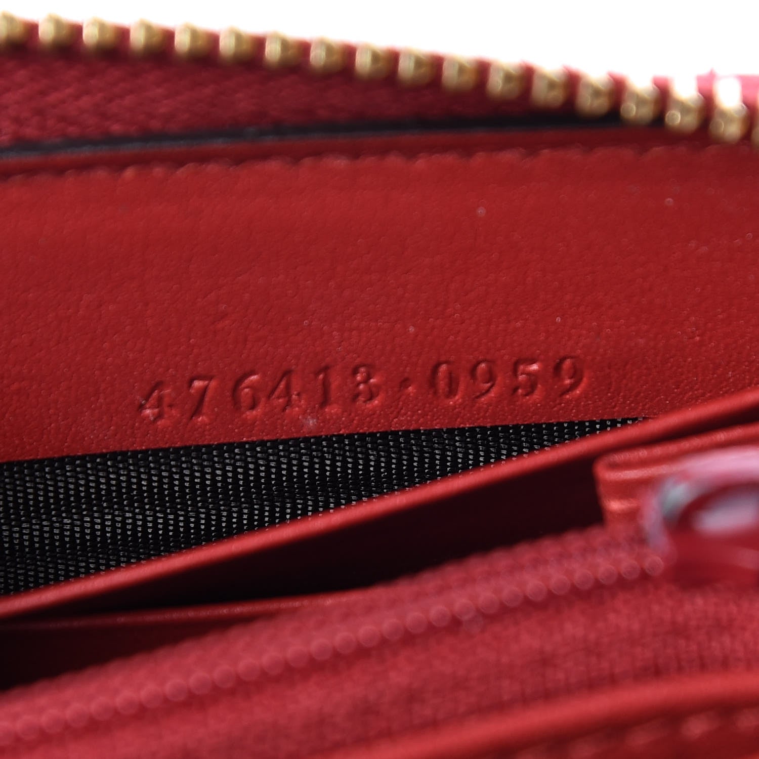 Gucci GG Supreme Monogram Embroidered Rainbow Zip Around Wallet Red 7 of 8