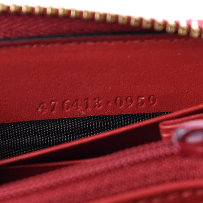 Gucci GG Supreme Monogram Embroidered Rainbow Zip Around Wallet Red 7 of 8