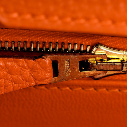 Hermes Taurillon Clemence Birkin 35 Orange 14 of 23