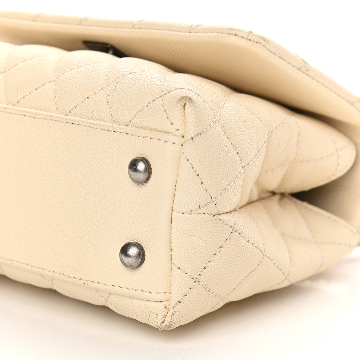 Chanel Caviar Lizard Quilted Mini Coco Handle Flap White 8 of 11