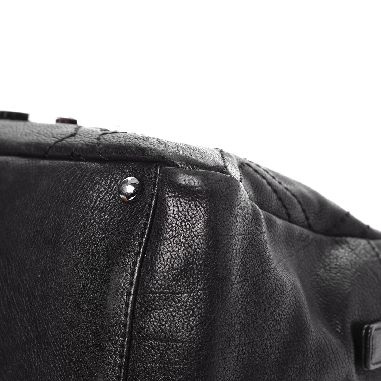 Calfskin Small Diamond Stitch Tote Black
