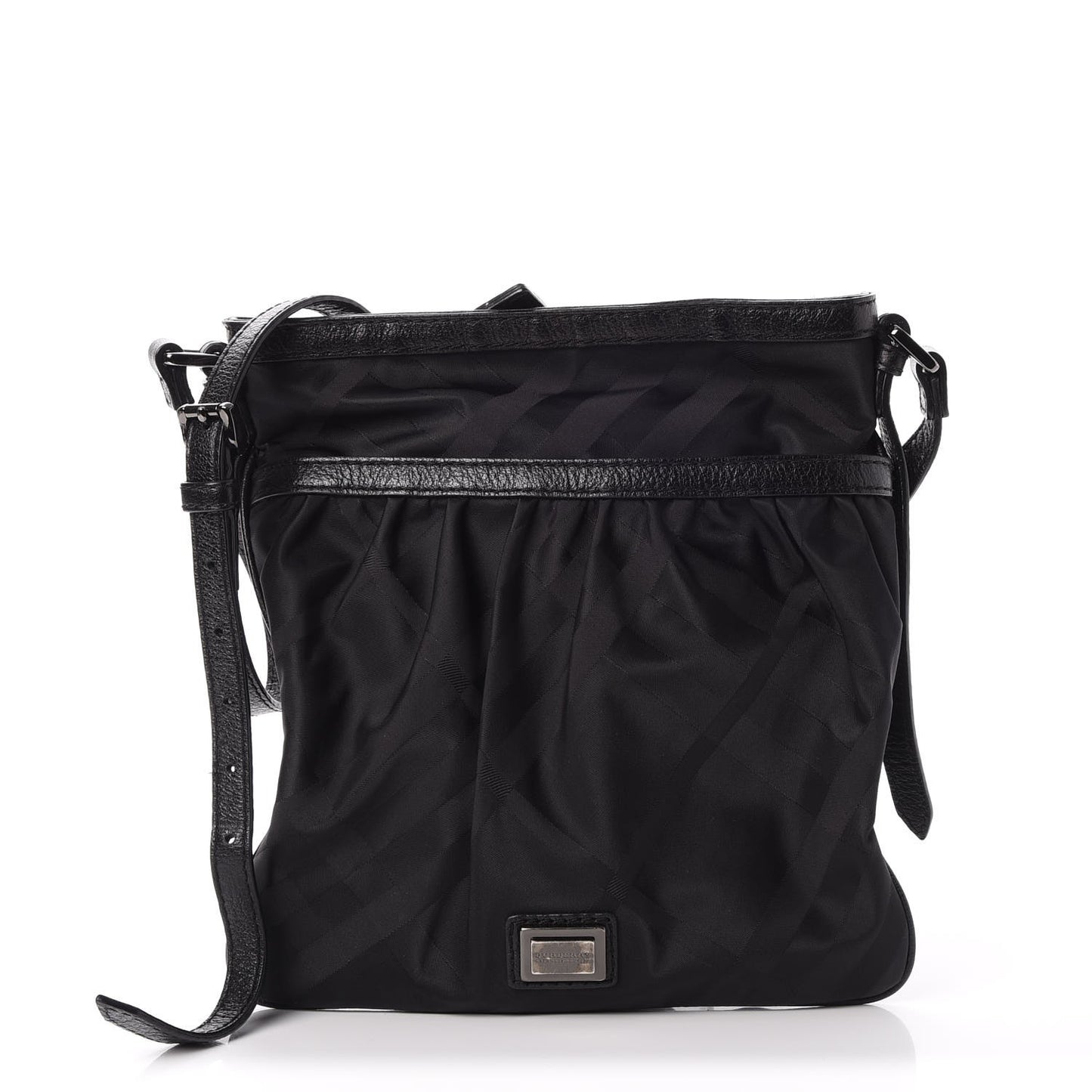 Nylon Check Crossbody Bag Black