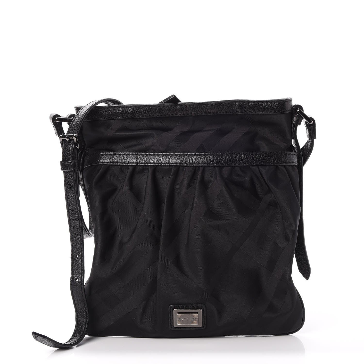 Burberry Nylon Check Crossbody Bag Black 1 of 9