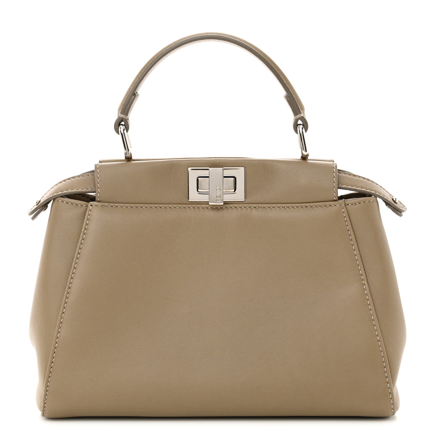 Fendi Nappa Mini Peekaboo Iconic Satchel Tortora 1 of 11