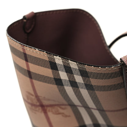 Burberry Grainy Calfskin Haymarket Check Medium Reversible Tote Light Elderberry 21 of 21