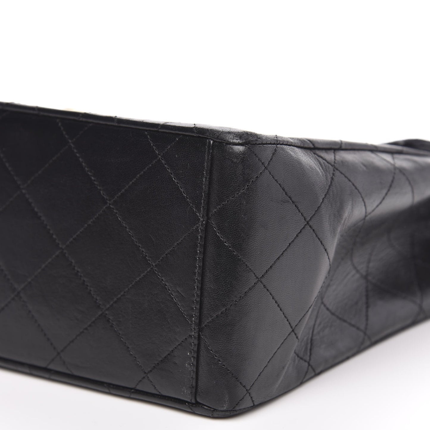 Lambskin Quilted XL Jumbo Single Flap Black
