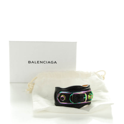 Balenciaga Chevre Iridescent Metallic Edge Hardware Bracelet S Black 8 of 8