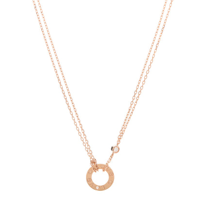Cartier 18K Pink Gold 2 Diamond LOVE Necklace 1 of 6