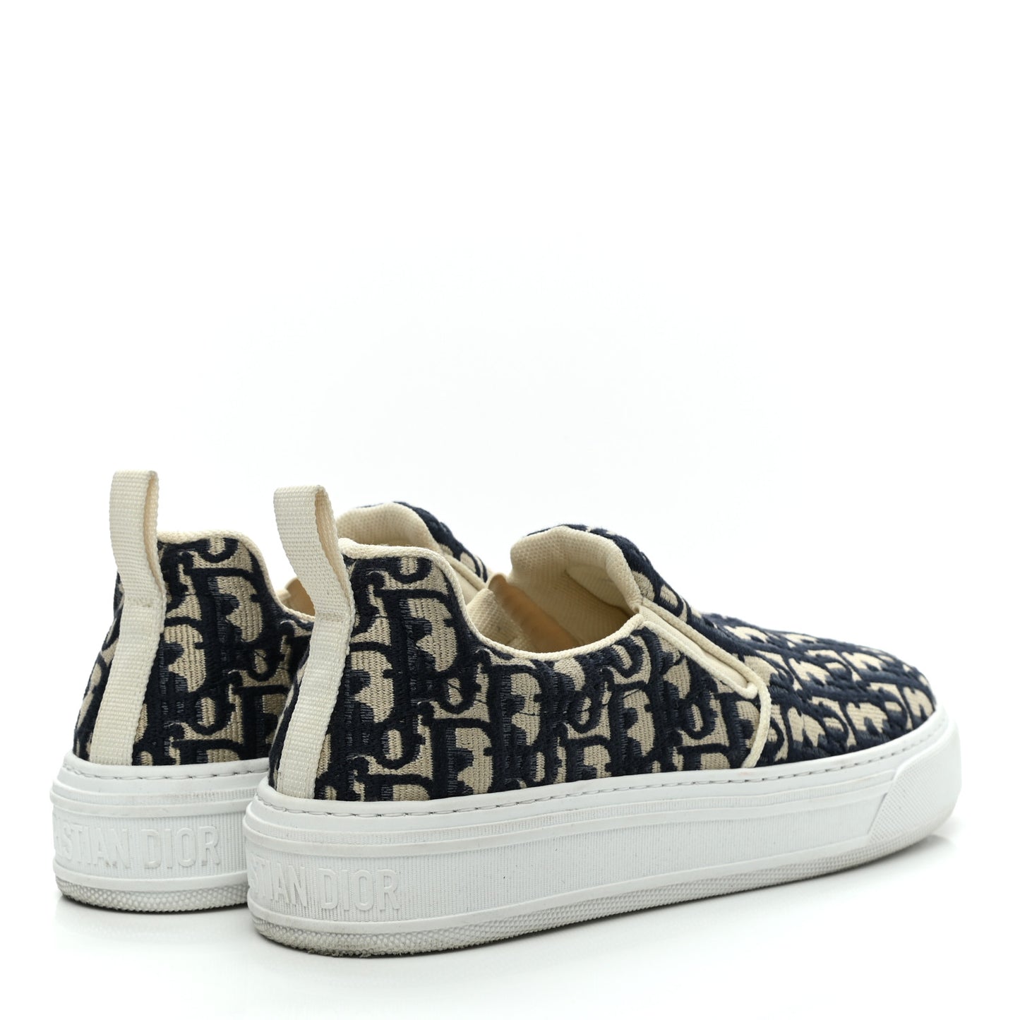 Canvas Oblique Embroidered Womens Solar Slip On Sneakers 41 Deep Blue