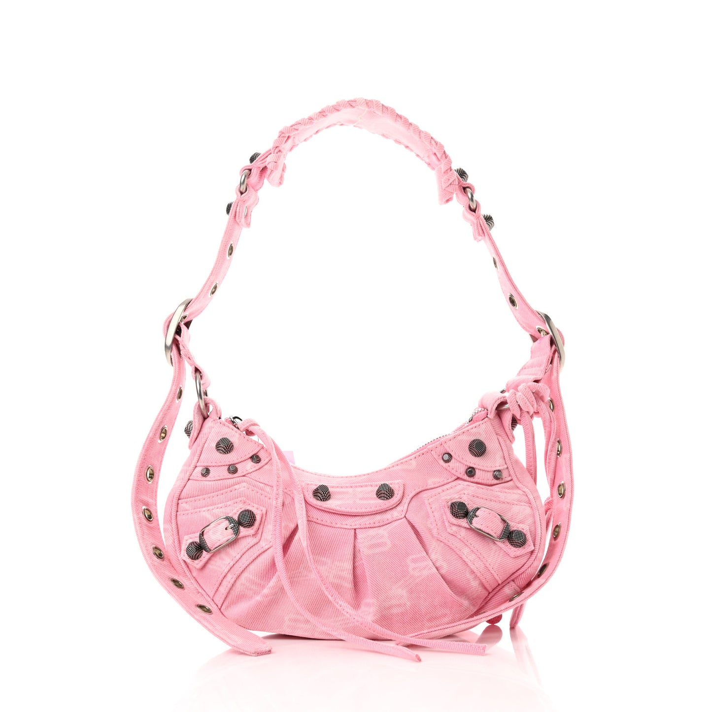 Denim BB Monogram Le Cagole Shoulder Bag XS Pink