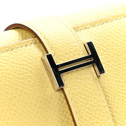 Hermes Epsom Verso Tri-Fold Bearn Compact Wallet Jaune Poussin Nata 12 of 13