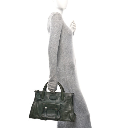Chloe Shiny Tanned Calfskin Edith Satchel Deep Khaki 3 of 10