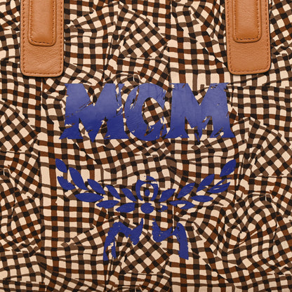 MCM Visetos Medium Liz Reversible Shopper Tote Cognac 15 of 17