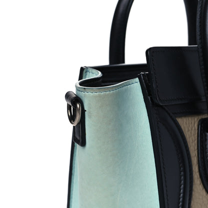 Celine Drummed Calfskin Nano Tri-Color Luggage Antarctic 11 of 11