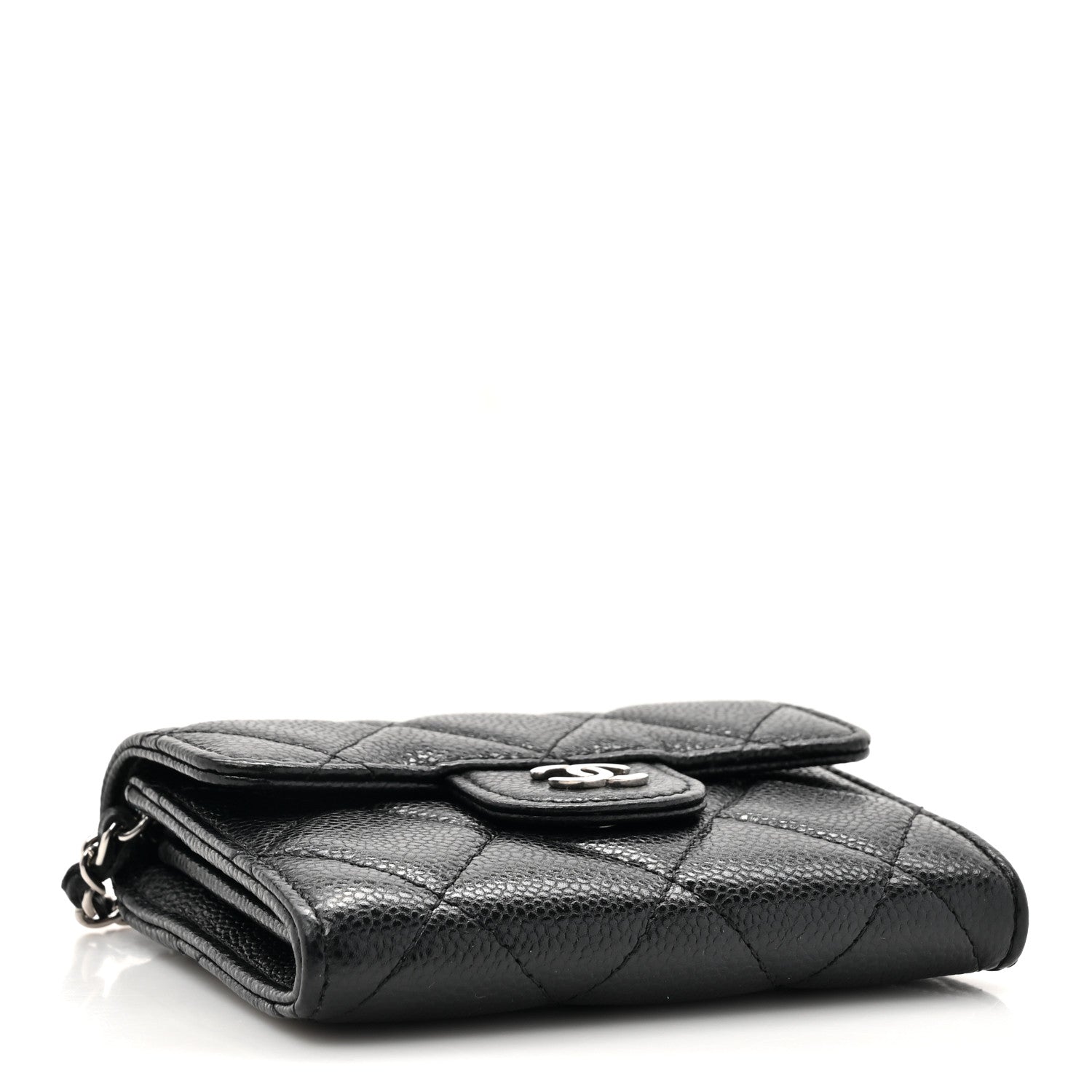 Chanel Caviar Quilted Flap Card Holder On Chain Black 5 of 13