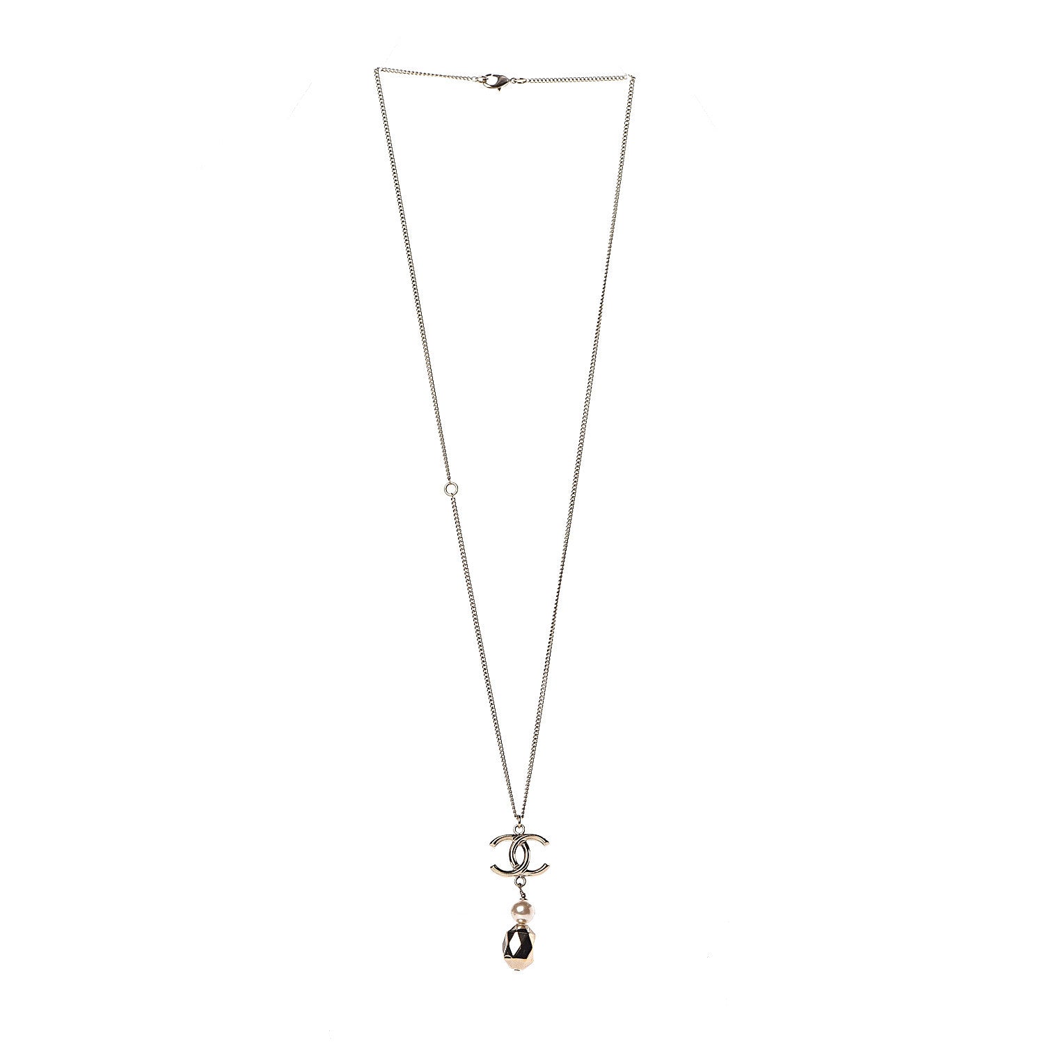 Chanel Pearl CC Drop Necklace Gold 3 of 6