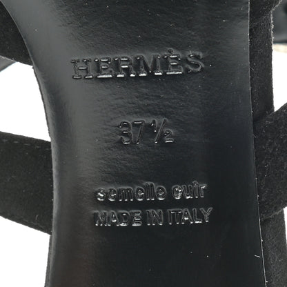 Hermes Suede Goatskin Blink Mules 37.5 Black 7 of 8