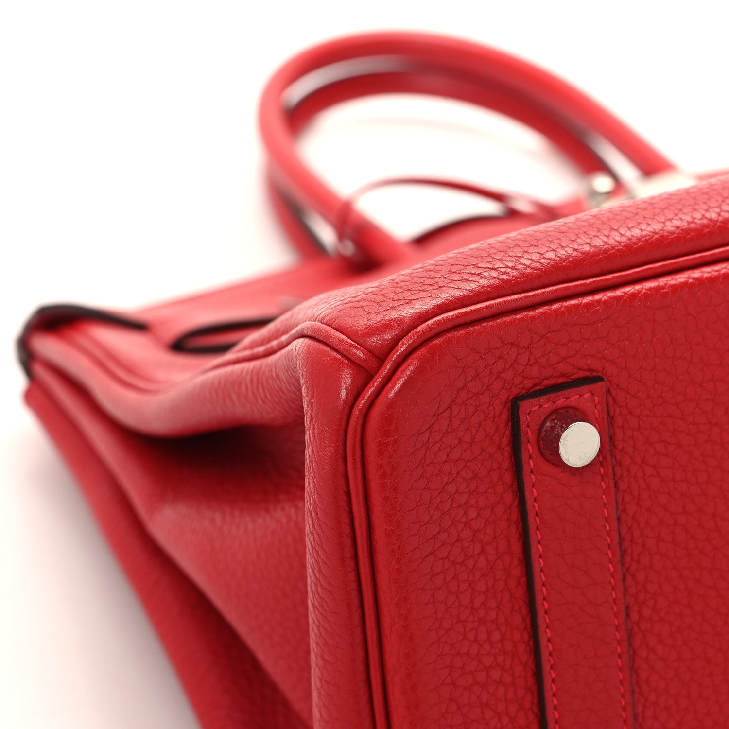 Hermes Taurillon Clemence Birkin 35 Rouge Casaque 9 of 17