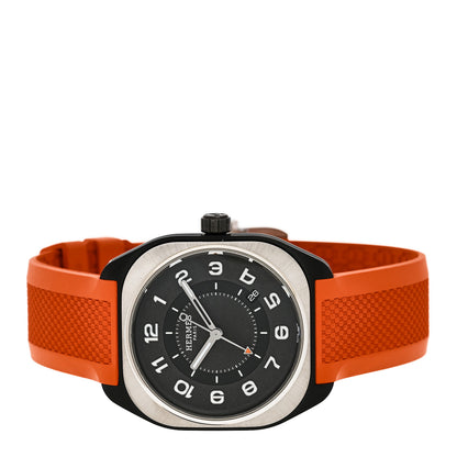 Hermes DLC Coated Titanium Rubber 39mm H08 Automatic Watch Orange 2 of 5