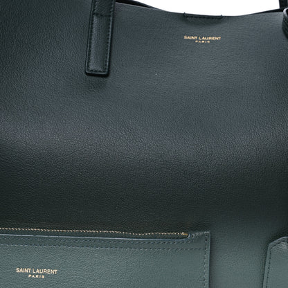 Saint Laurent Calfskin Large Shopping Tote Dark Green 8 of 10