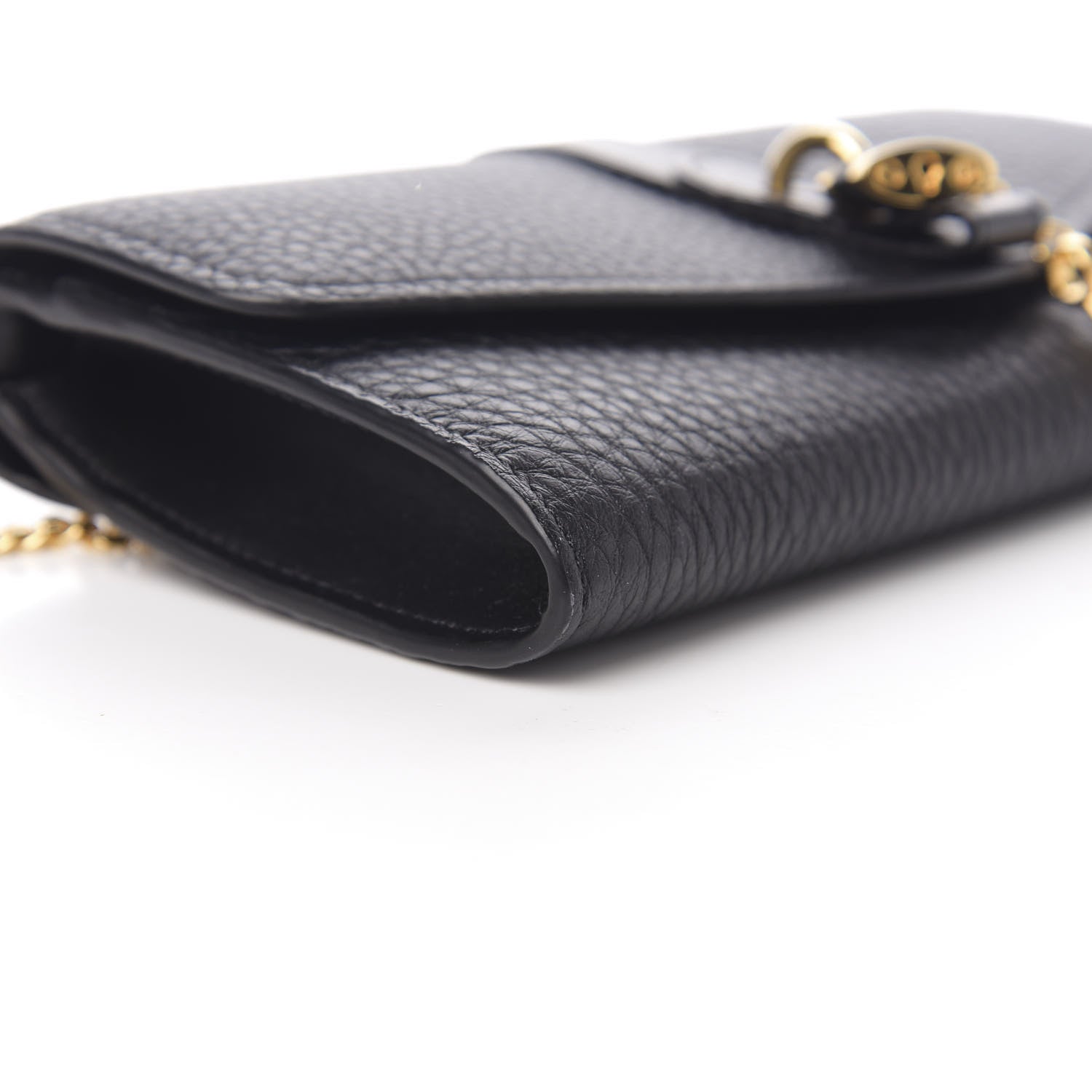 Chloe Shiny Grained Calfskin Aby Wallet on Chain Black 7 of 9