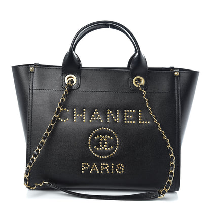 Chanel Caviar Small Studded Deauville Tote Black 1 of 10