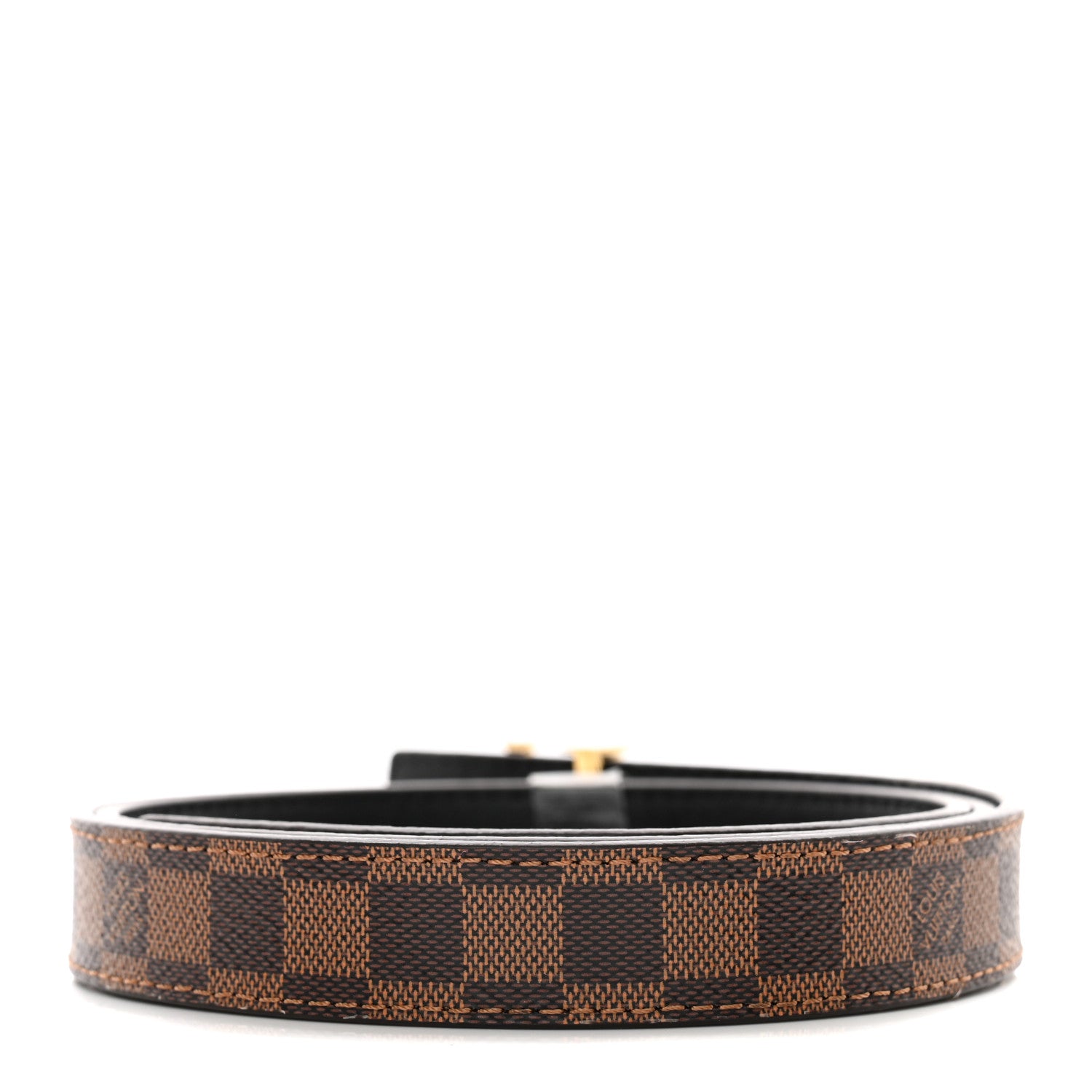 Louis Vuitton LOUIS VUITTON Mini Damier Ebene 25mm LV Initiales Belt 80 32 2 of 7