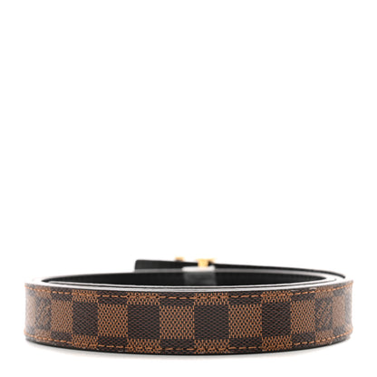 Louis Vuitton LOUIS VUITTON Mini Damier Ebene 25mm LV Initiales Belt 80 32 2 of 7