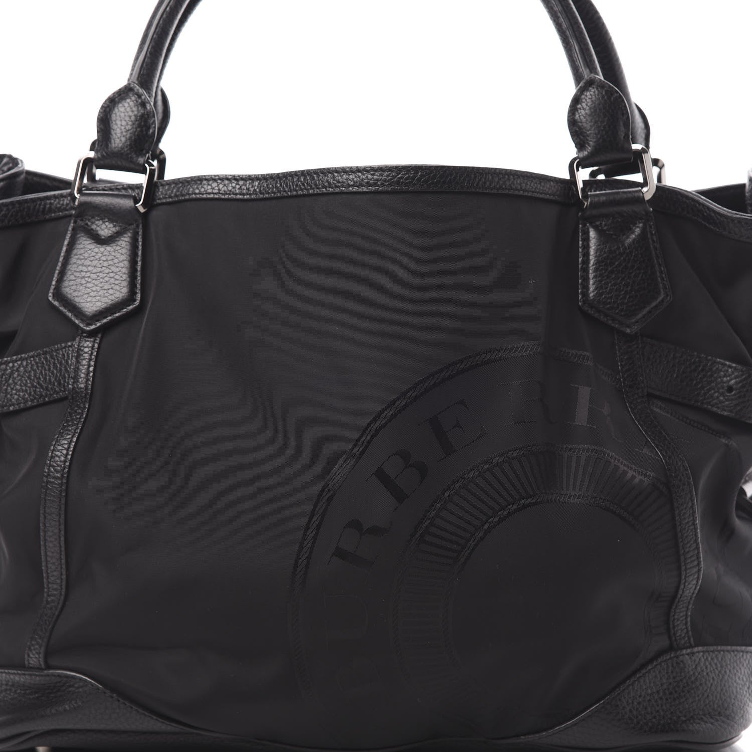 Burberry Nylon Calfskin Tote Black 9 of 13