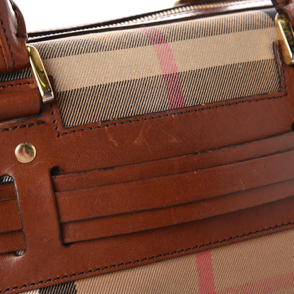 Burberry House Check Bridle Calfskin Medium Alchester Bowling Bag Dark Tan 15 of 19
