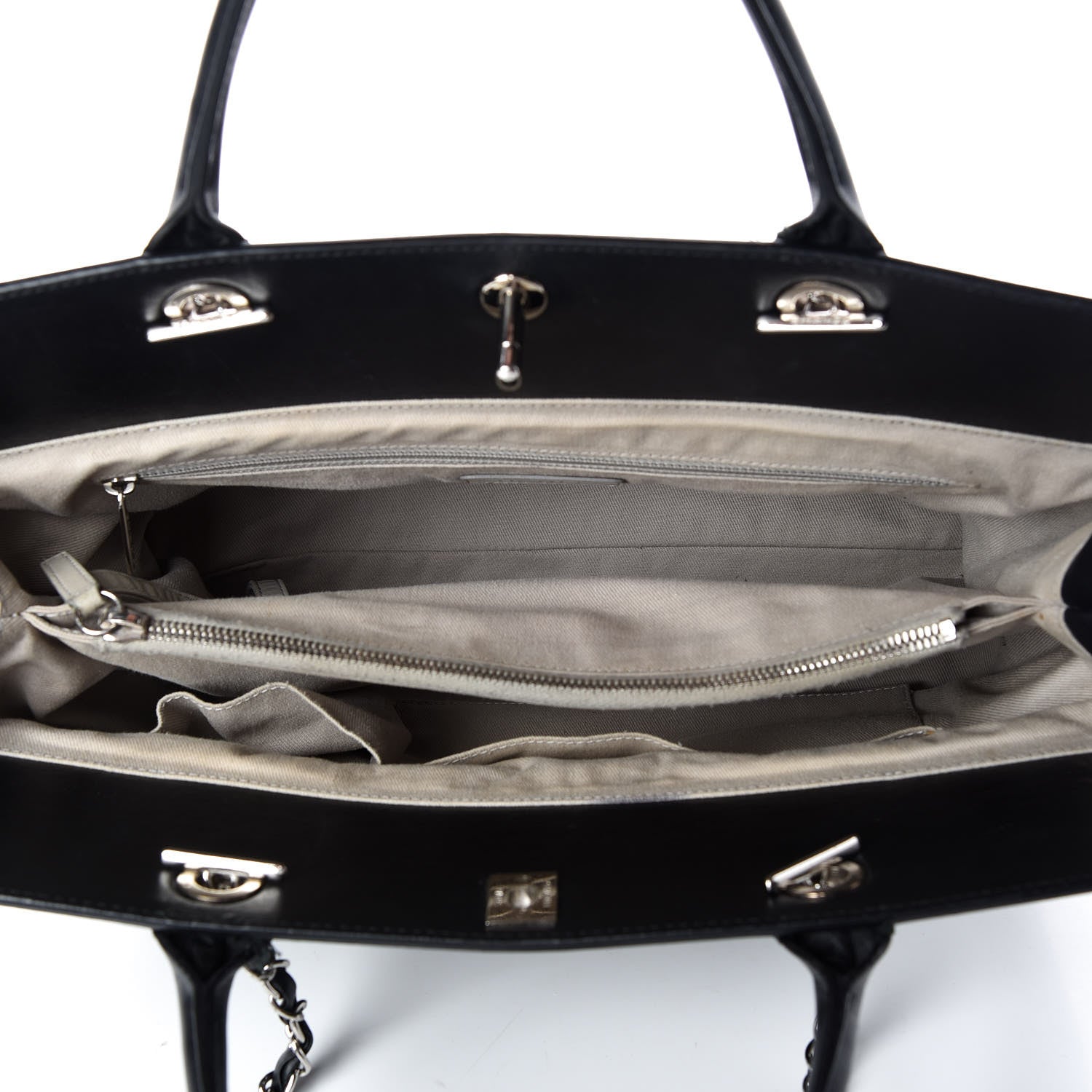 Chanel Aged Calfskin Quilted Be CC Tote Black 8 of 19