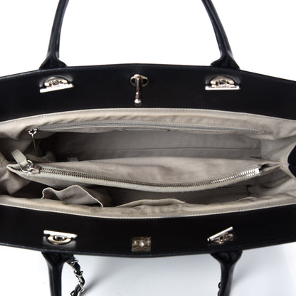 Chanel Aged Calfskin Quilted Be CC Tote Black 8 of 19