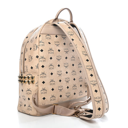 MCM Visetos Small Side Stud Stark Backpack Beige 3 of 10